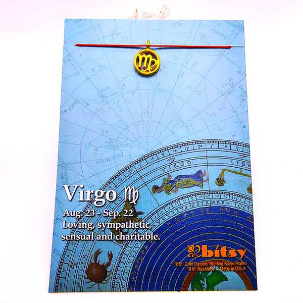Bitsy Zodiac Virgo Pendant Necklace Gold Dipped