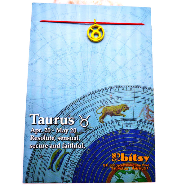 Bitsy Zodiac Taurus Pendant Necklace Gold Dipped
