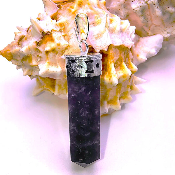 Lepidolite Cap Pencil Pendant