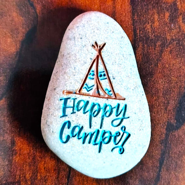 Expedition Stone "BRAVE - Happy Camper" Kindness Rock