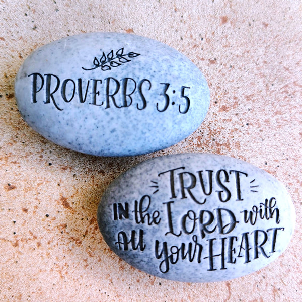 Angel Stone Proverbs Pocket Stone Proverbs 3:5 "TRUST"