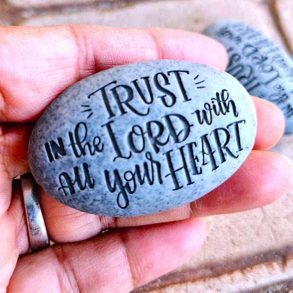 Angel Stone Proverbs Pocket Stone Proverbs 3:5 "TRUST"