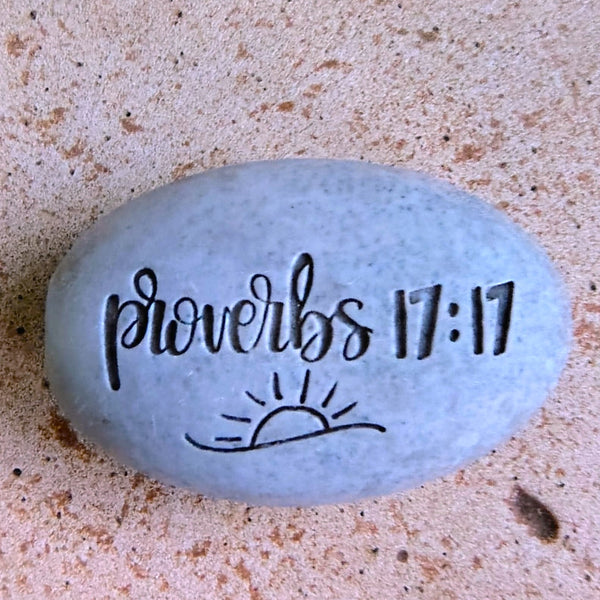 Angel Stone Proverbs Pocket Stone Proverbs 17:17 "A Friend Loves at all Times"