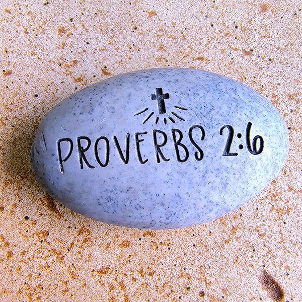Angel Stone Proverbs Pocket Stone Proverbs 2:6 "The Lord Gives Wisdom"