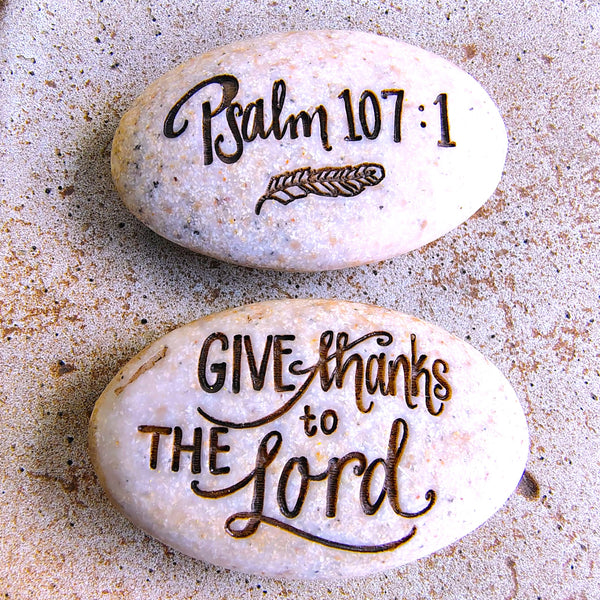 Scripture Stone Psalm Pocket Stone Psalm 107:1
