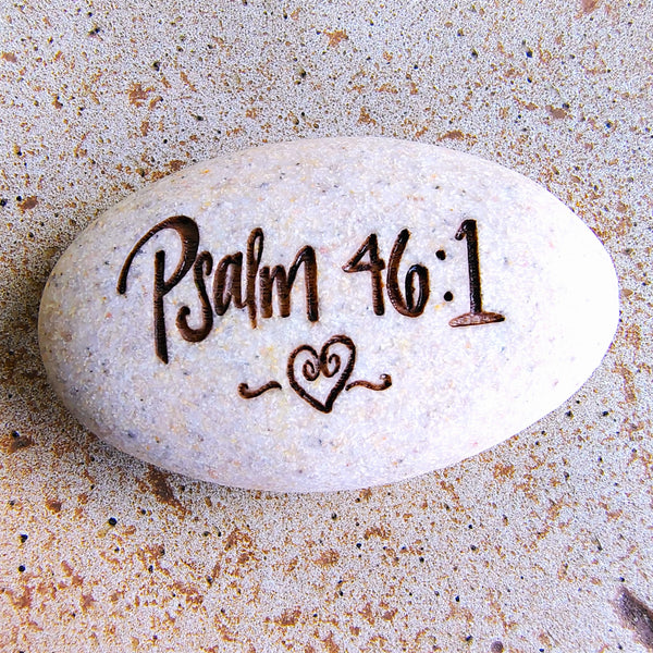 Scripture Stone Psalm Pocket Stone Psalm 46.1 "God is our refuge...."