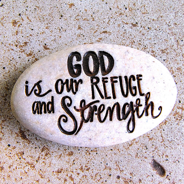Scripture Stone Psalm Pocket Stone Psalm 46.1 "God is our refuge...."