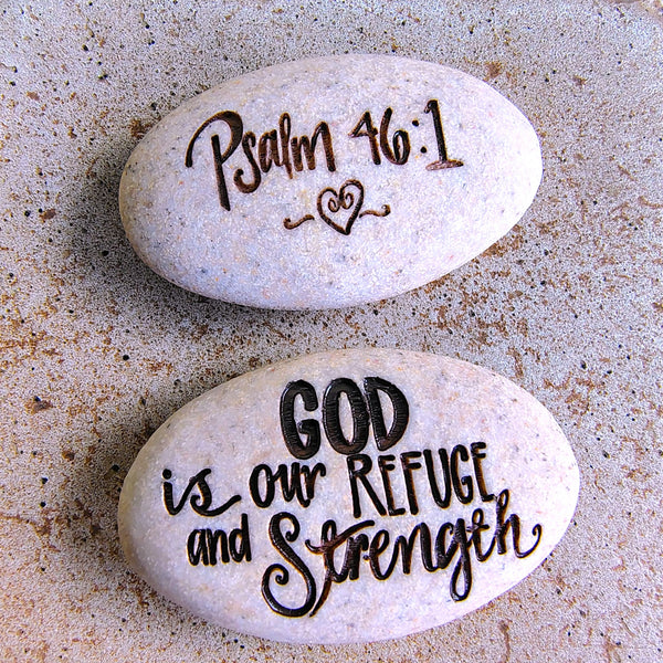 Scripture Stone Psalm Pocket Stone Psalm 46.1 "God is our refuge...."