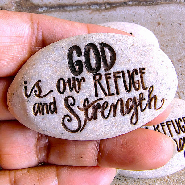 Scripture Stone Psalm Pocket Stone Psalm 46.1 "God is our refuge...."