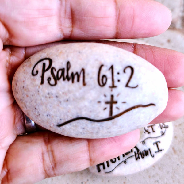 Scripture Stone Psalm Pocket Stone Psalm 61:2  "Lord Lead me.... "