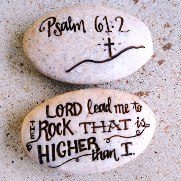 Scripture Stone Psalm Pocket Stone Psalm 61:2  "Lord Lead me.... "