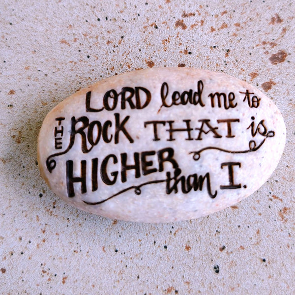 Scripture Stone Psalm Pocket Stone Psalm 61:2  "Lord Lead me.... "