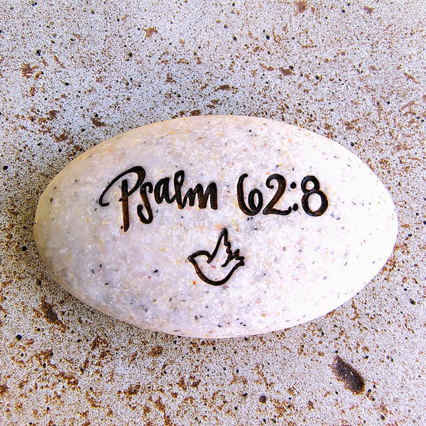 Scripture Stone Psalm Pocket Stone Psalm 62.8 "Trust in Him .... "