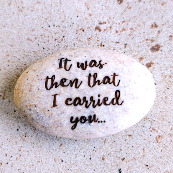 Impressions of Hope Scripture Stones Pocket Stone "Footprints in the Sand"