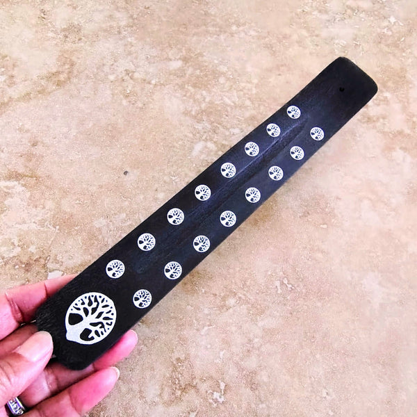 Celtic Tree Of Life Black Wood Incense Stick Holder Ash Catcher