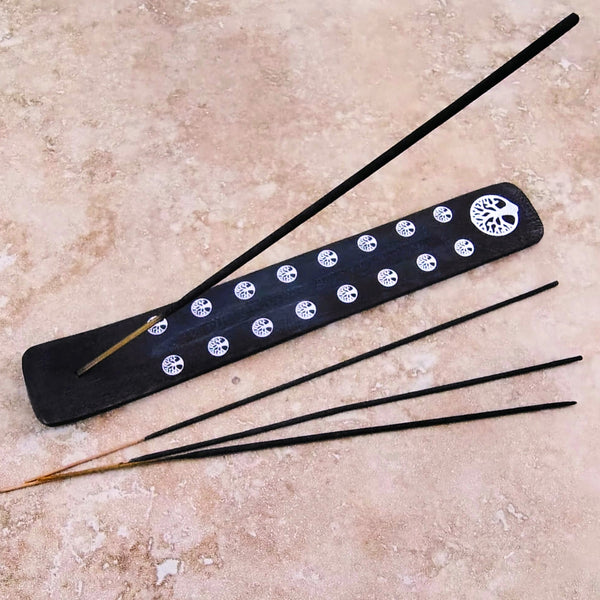 Celtic Tree Of Life Black Wood Incense Stick Holder Ash Catcher
