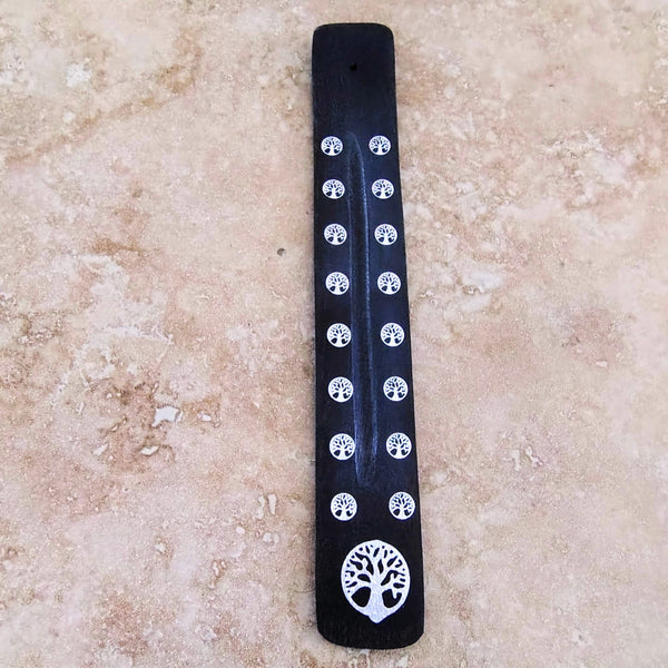 Celtic Tree Of Life Black Wood Incense Stick Holder Ash Catcher