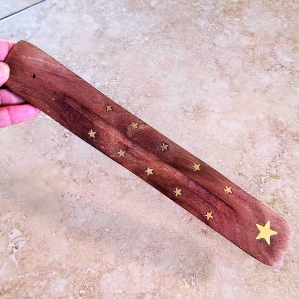 Star Wooden Incense Stick Holder Ash Catcher