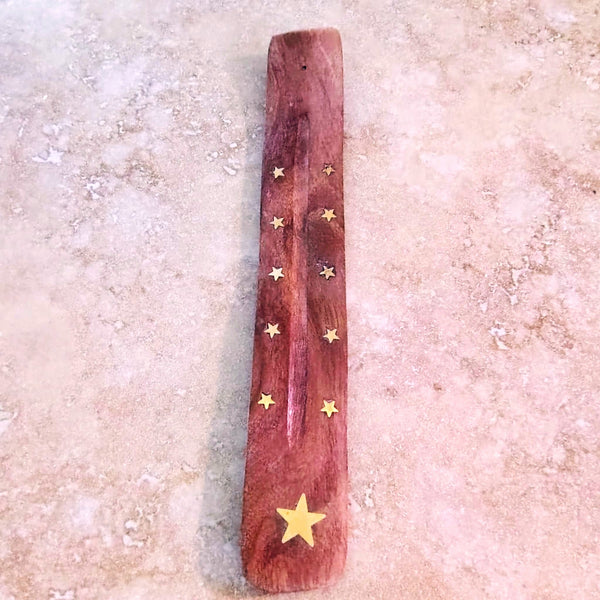 Star Wooden Incense Stick Holder Ash Catcher