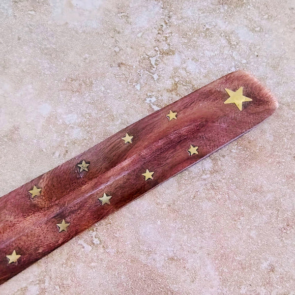 Star Wooden Incense Stick Holder Ash Catcher