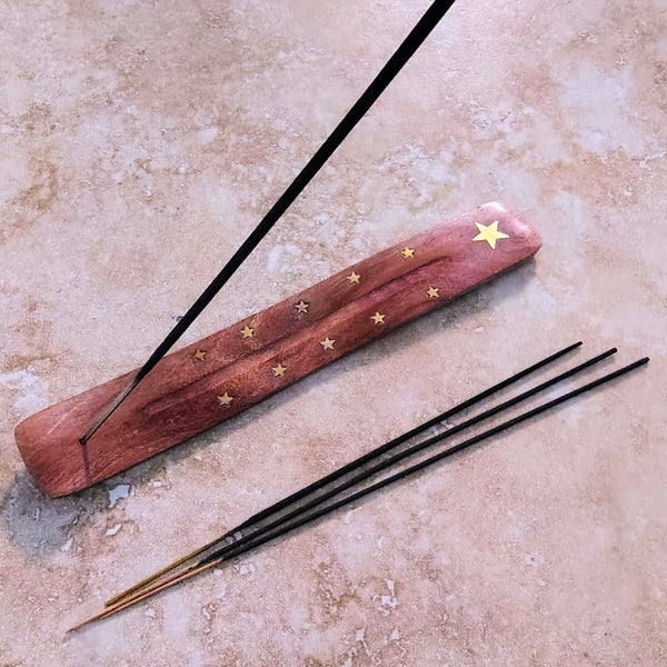 Star Wooden Incense Stick Holder Ash Catcher