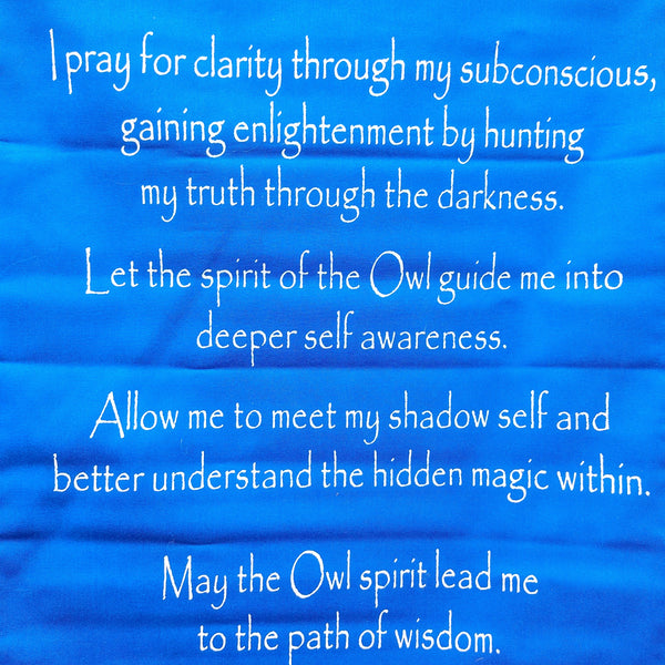 Owl Spirit Prayer Cotton Inspirational Banner Home Decor