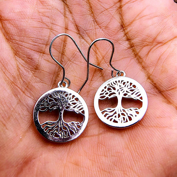 Tree of Life bohemian earrings silver plated dangle jewelry