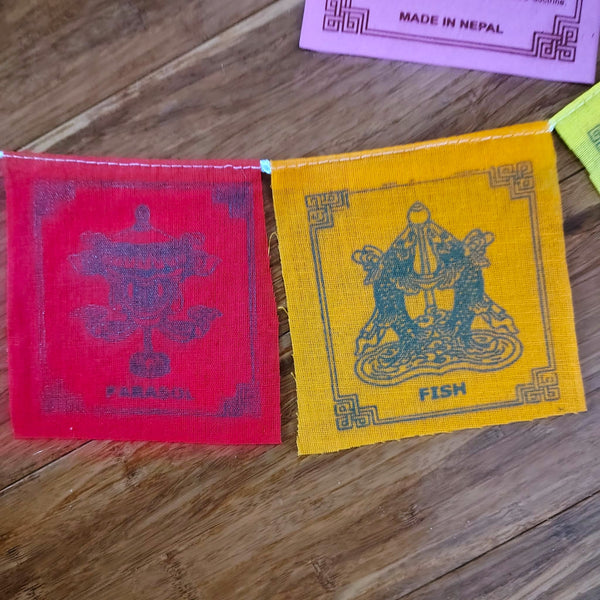 Eight Auspicious Symbols Prayer Flags of Good Luck