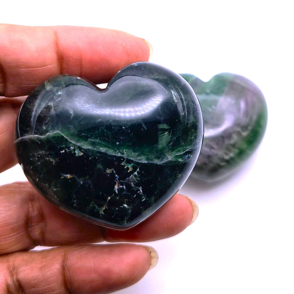 Fluorite Puff Heart Stone
