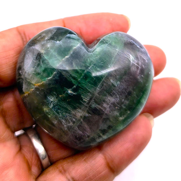 Fluorite Puff Heart Stone