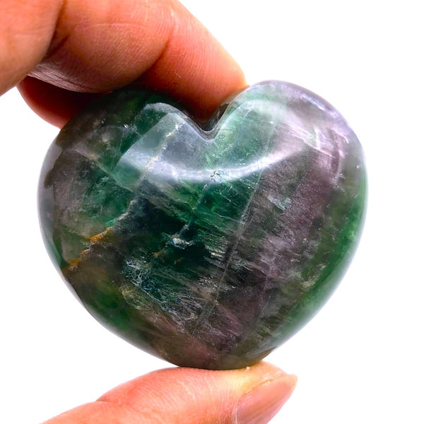 Fluorite Puff Heart Stone