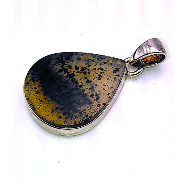 Montana Agate Tear Drop Pendant Sterling Silver