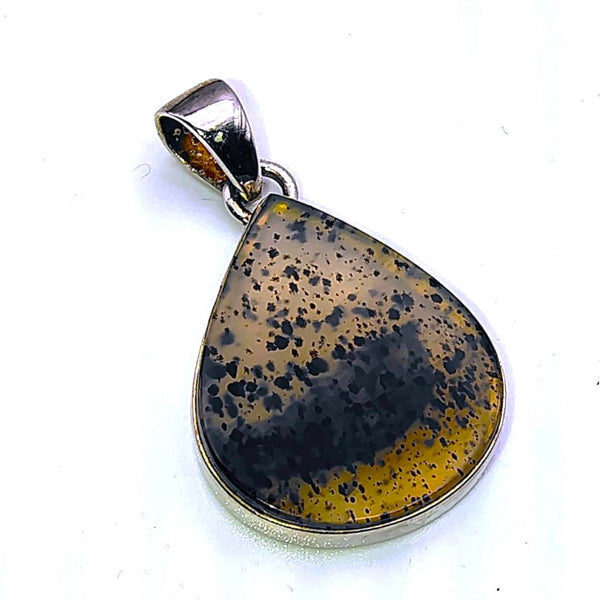 Montana Agate Tear Drop Pendant Sterling Silver