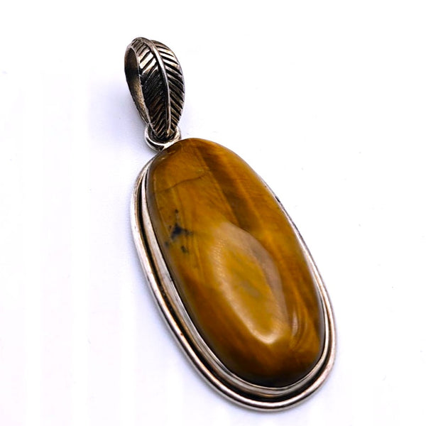 Tiger Eye Oval shape pendant Sterling Silver