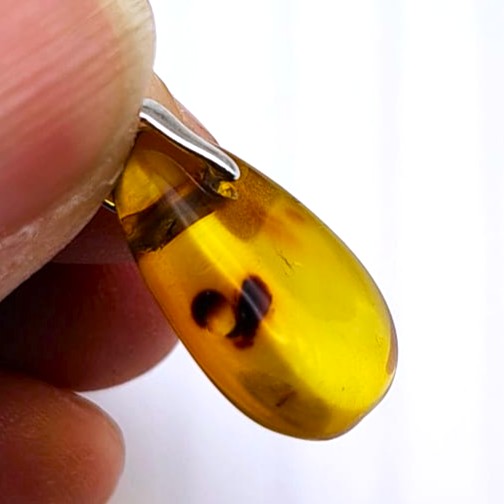 Natural Baltic Amber Pendant Sterling Silver
