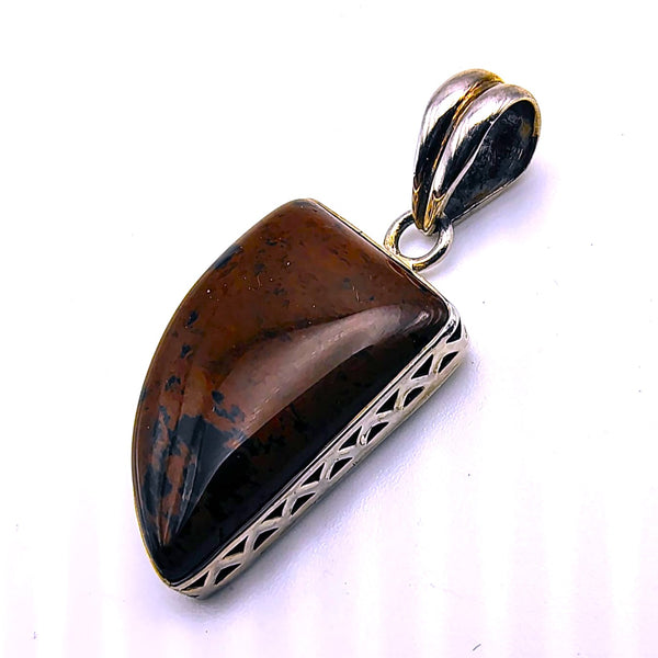 Mahogany Obsidian Pendant Sterling Silver