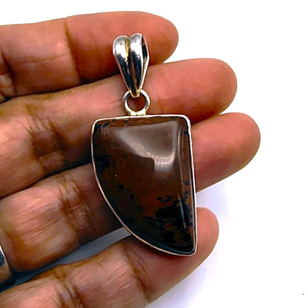 Mahogany Obsidian Pendant Sterling Silver