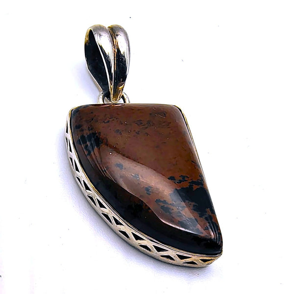 Mahogany Obsidian Pendant Sterling Silver