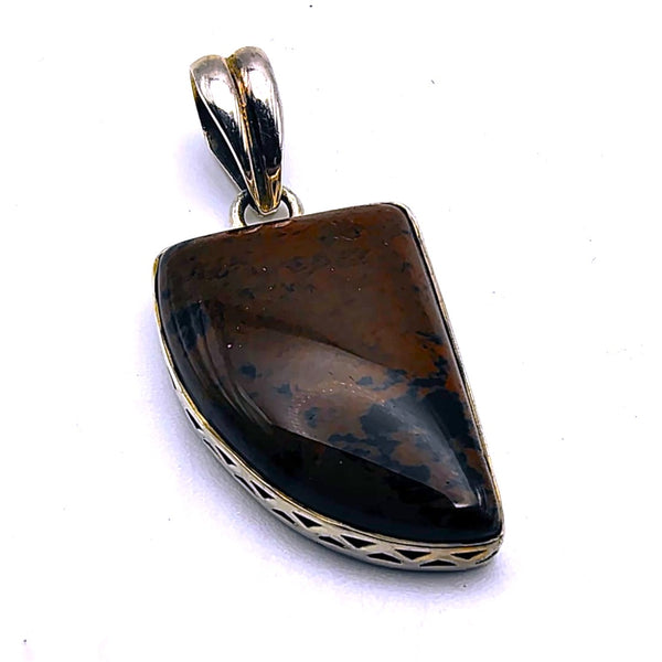 Mahogany Obsidian Pendant Sterling Silver