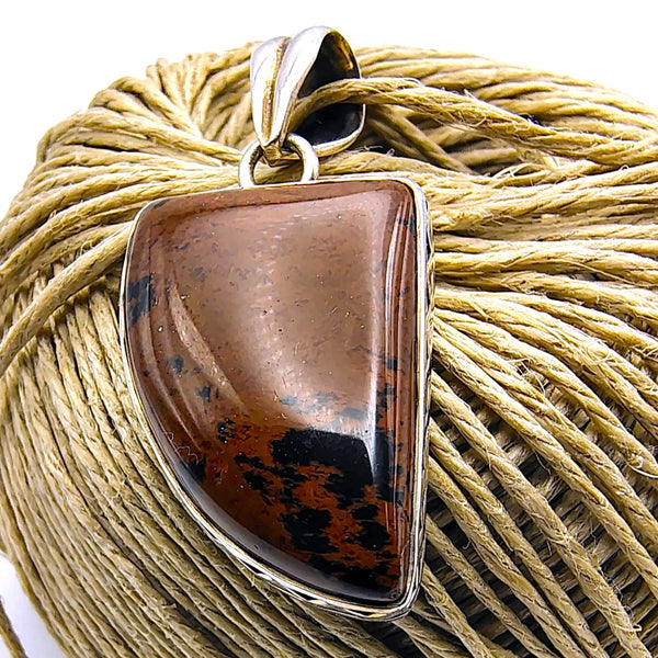 Mahogany Obsidian Pendant Sterling Silver