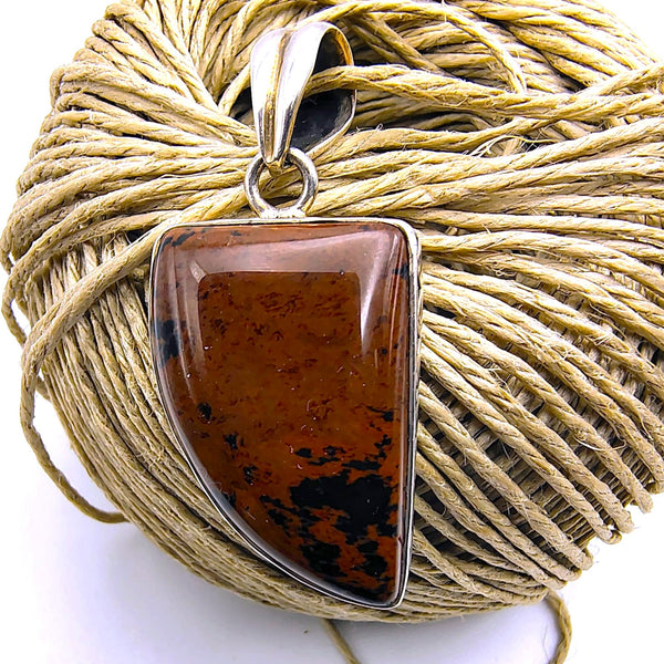 Mahogany Obsidian Pendant Sterling Silver