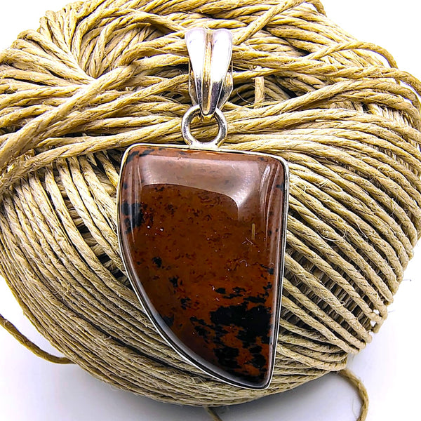 Mahogany Obsidian Pendant Sterling Silver