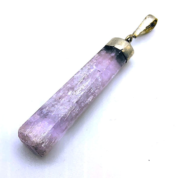 Kunzite Raw Pendant Sterling Silver