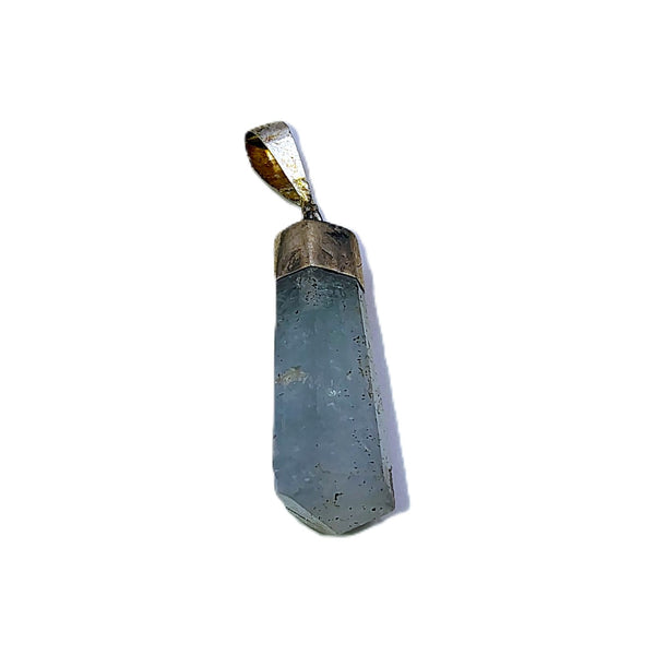 Aquamarine Raw Pendant Sterling Silver