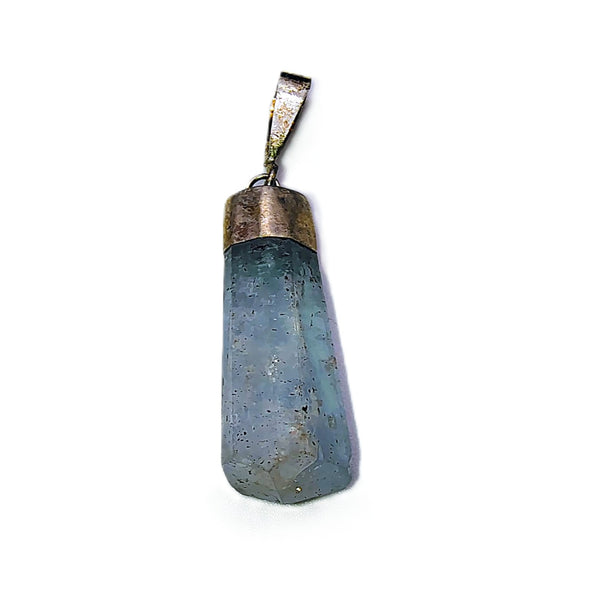Aquamarine Raw Pendant Sterling Silver