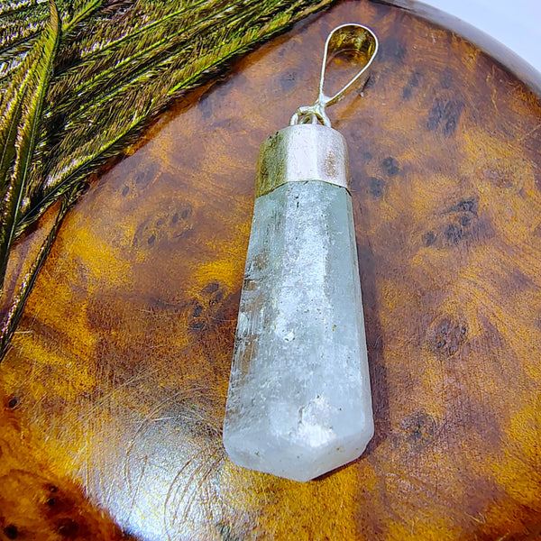 Aquamarine Raw Pendant Sterling Silver