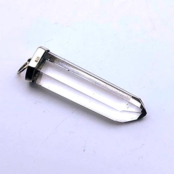Clear Quartz Point Pendant Sterling Silver