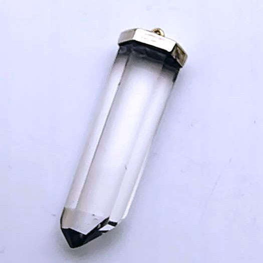 Clear Quartz Point Pendant Sterling Silver