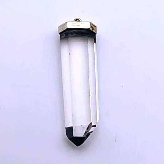 Clear Quartz Point Pendant Sterling Silver