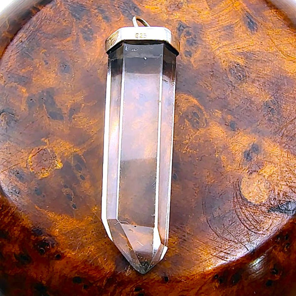 Clear Quartz Point Pendant Sterling Silver